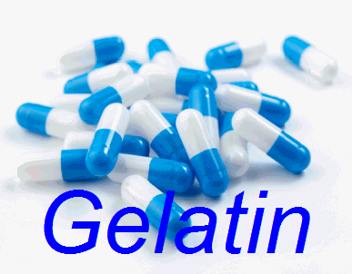 Empty gelatin capsules - blue/white